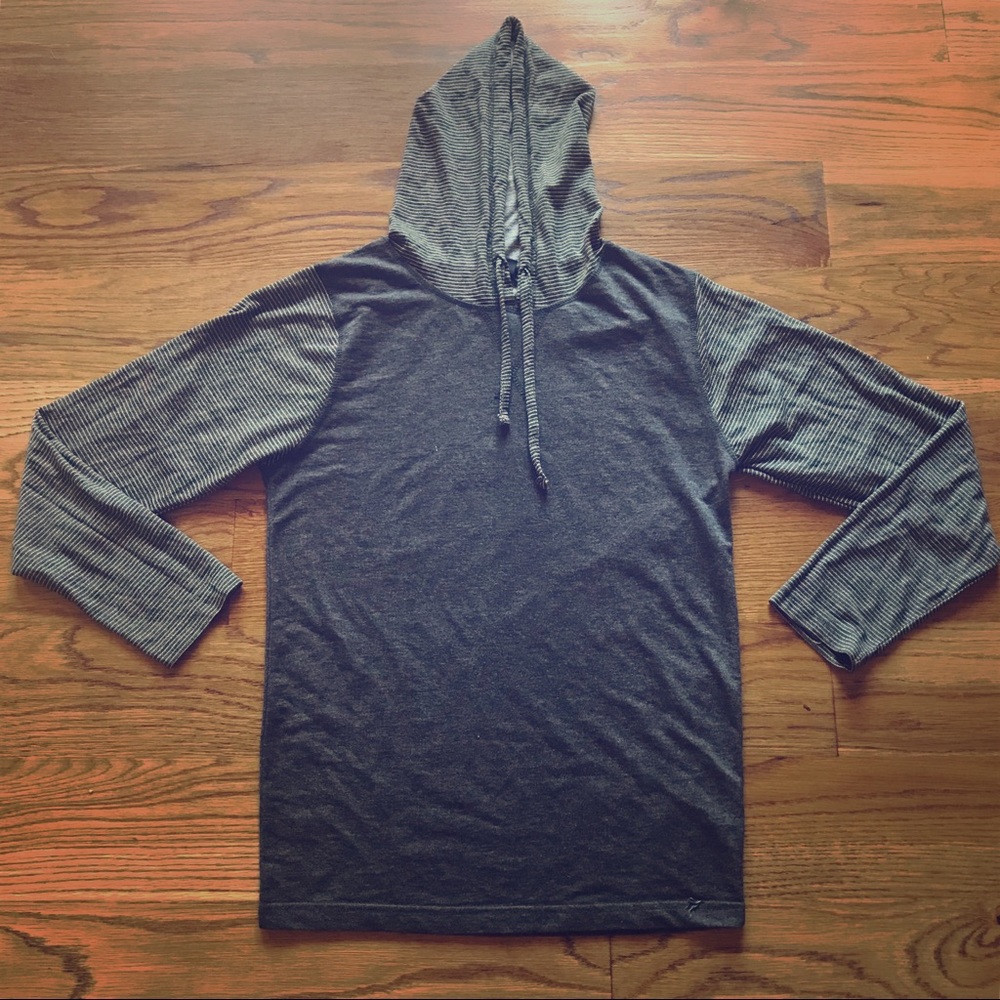 Size S Green Hoodie w/ Striped Sleeves